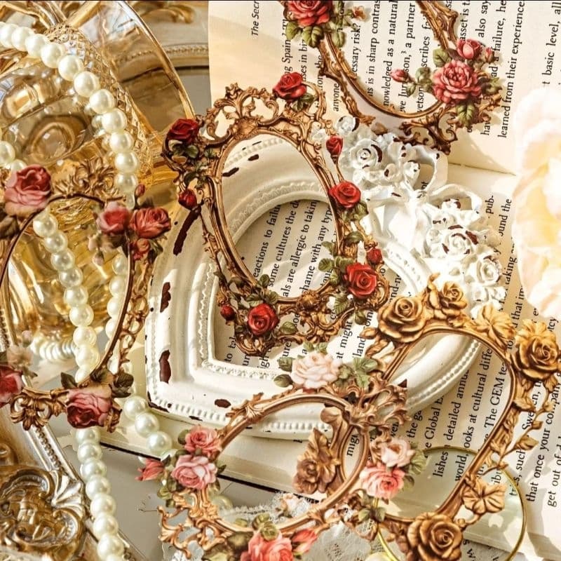 10 molduras de papel motivo floral com recortes para scrapbook bullet journal colagens