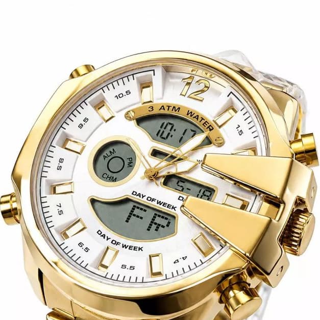 Relógio Masculino Original de Luxo Aço Inoxidável, Cronógrafo, Calendário, Resistente à Água 5 ATM