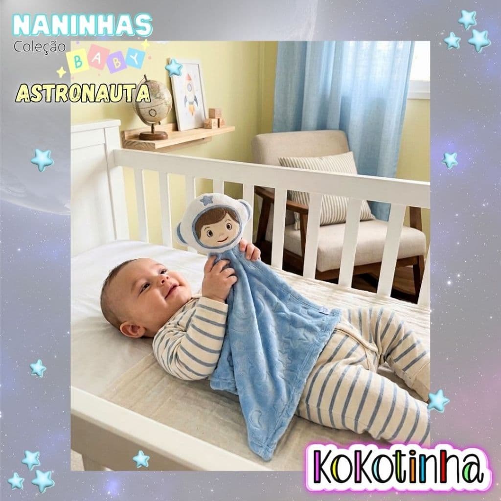 Naninha menino Astronauta - mantinha astronauta star baby - naninha para bebês