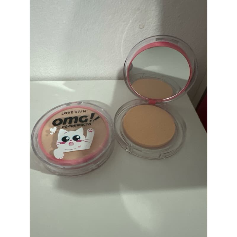 ✨ Pó Compacto Love Rain OMG – Linha Gatinho | Várias Cores + Espelhinho