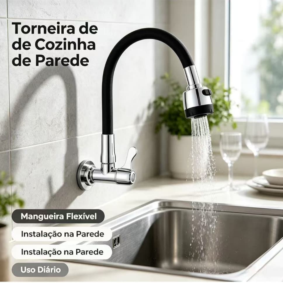 Torneira de cozinha，Torneira Gourmet para Pia Cozinha e Banheiro Monocomando Misturador