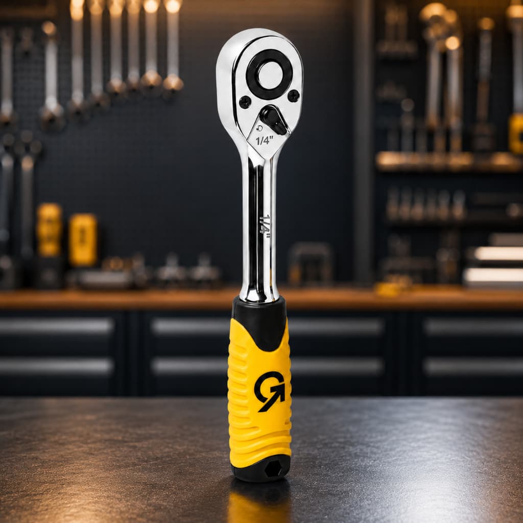 Chave Catraca Reversível Encaixe 1/4 Soquetes Aço Mecânico Profissional Oficina Automotiva Resistent