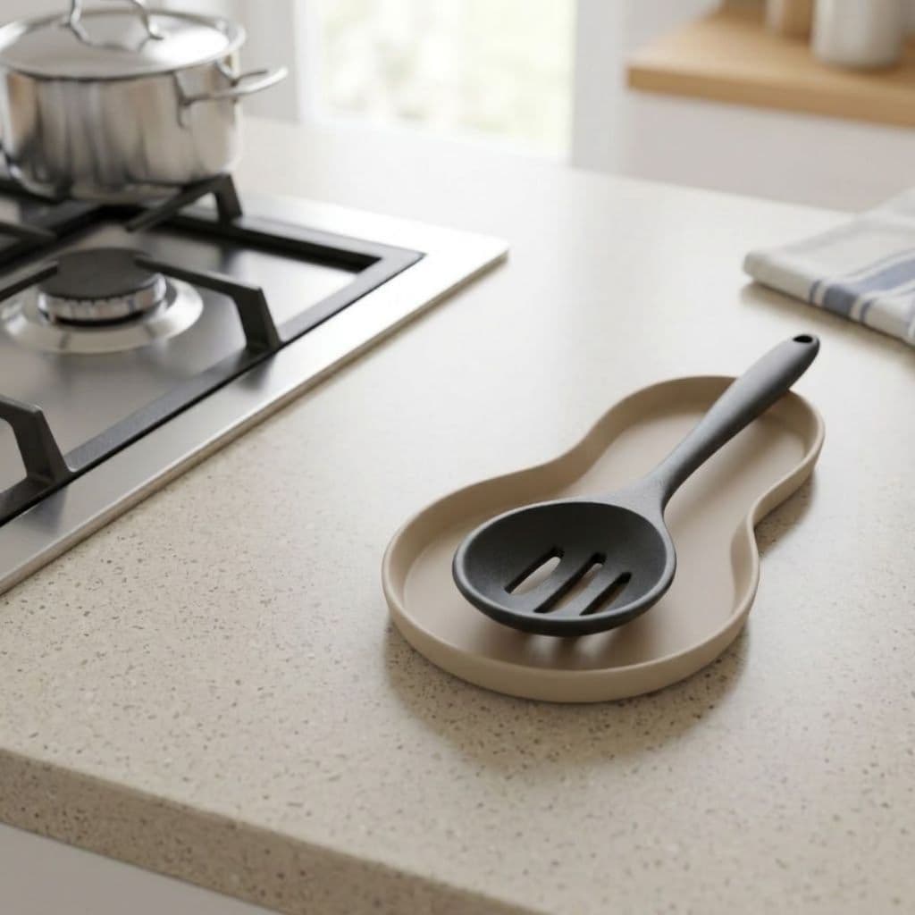 Descanso Apoio Para Colher e Espátula de Cozinha Minimalista Compacto Suporte de Bancada Organizador