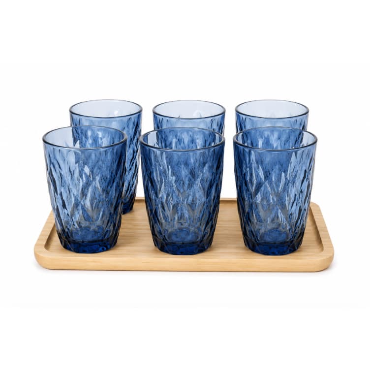 Jogo de 6 Copos Azul Vitral Verre 360ml