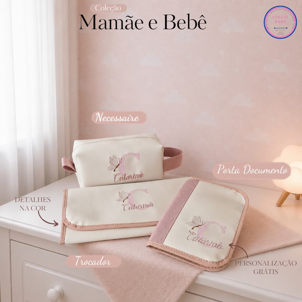 Kit Acessórios Maternidade Personalizado, Térmico e Impermeável