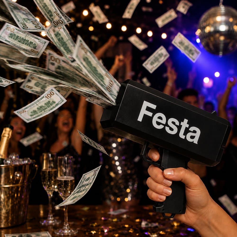Lança Dinheiro Chuva de Notas para Festa - Preta