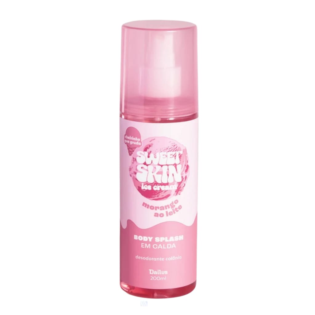 Body Splash Dailus Sweet Skin Morango ao Leite 200ml Perfume Corporal