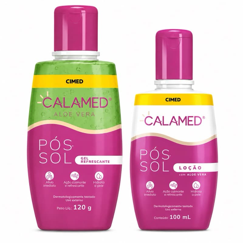 Kit Calamed Pós-Sol Aloe Vera Ou unitario — Gel Refrescante 120g + Loção 100mli