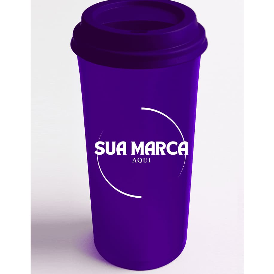 kit 10 copos ecologic 600 ml com tampa bucks Personalizado 1 cor