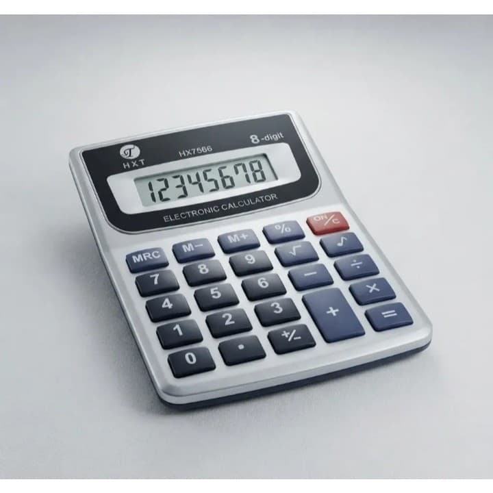 Calculadora De Mesa Grande 8 Dígitos HXT 566 - Calculadora Escritório Display Grande