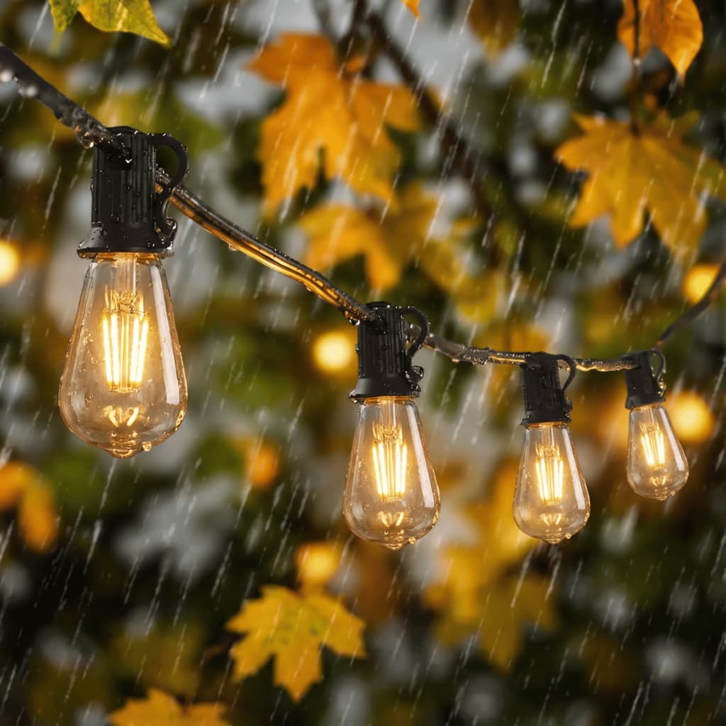 Varal de Luzes 100m 200 Lâmpadas LED Filamento 4W E27 ST64 Festão Cordão
