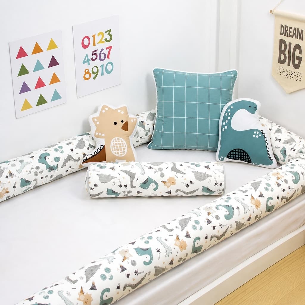 Kit Protetor Rolinhos Cama Solteiro Montessoriana 4 Pçs Menino Menina