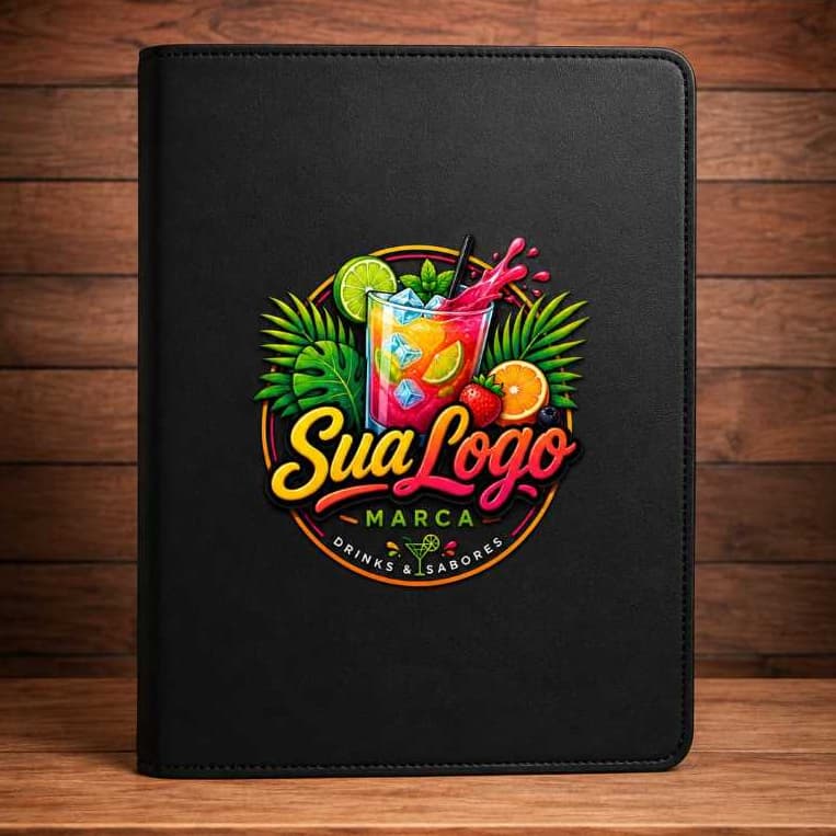 NOVIDADE 10 Cardápios Capa A4 Resistente Para Restaurante +LOGOMARCA COLORIDA.