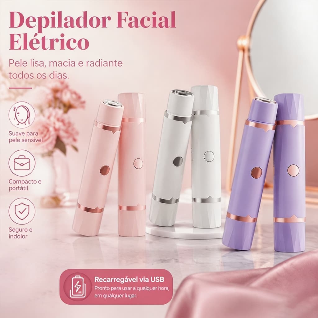 Aparador de Pelos Feminino Elétrico, Depilador de Corpo Inteiro com Cabeça Dupla KL-1006