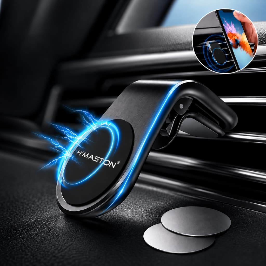 Suporte De Celular Para Carro Magnetico Suporte Universal 360° Imã Veicular Premium Rotativo Resistente H'maston CJ-23