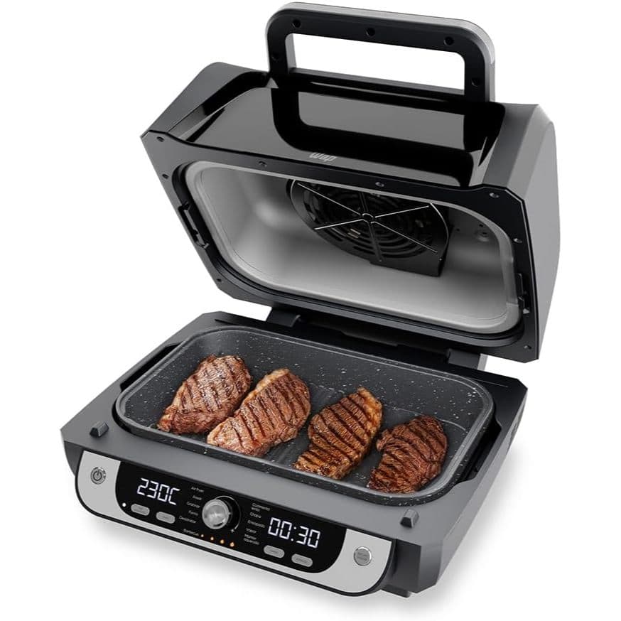Fritadeira Elétrica Air Fryer Barbecue Digital 12 em 1, 10 Litros, 4 Níveis de Temperatura, Antiaderente, 1800W 127V