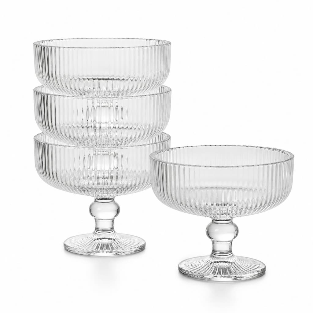 Jogo de 4 Taças de Vidro 320ml - Design Exclusivo e Vidro Transparente