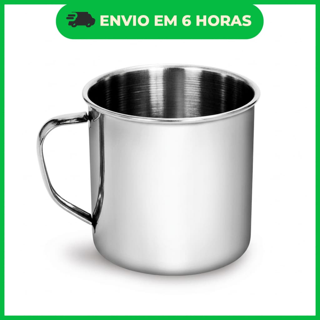 Caneca de Inox com Alça 225/1250ml Capacidade - Café Chá Viagem Camping