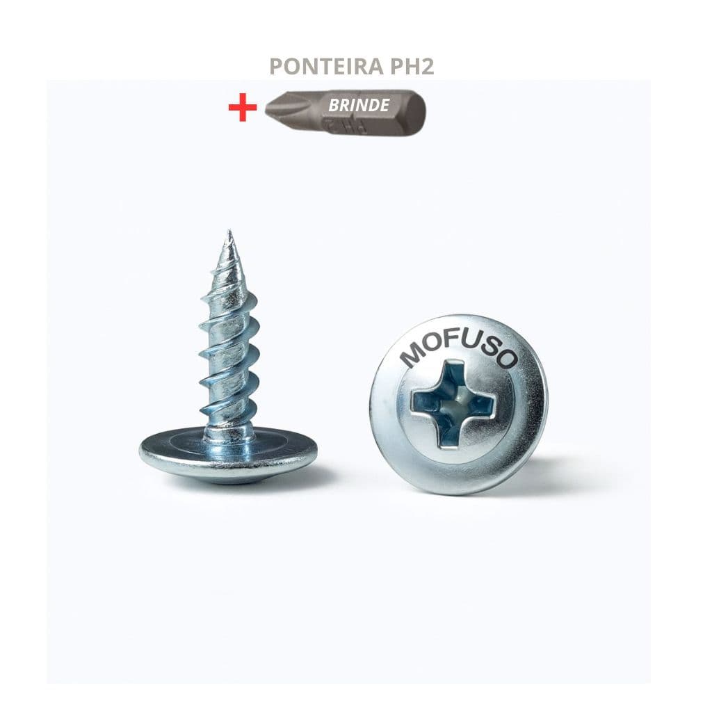1000pçs Parafuso 4,2x13 Ponta Agulha Phillips Para Forro Pvc + 1 Bit Grátis