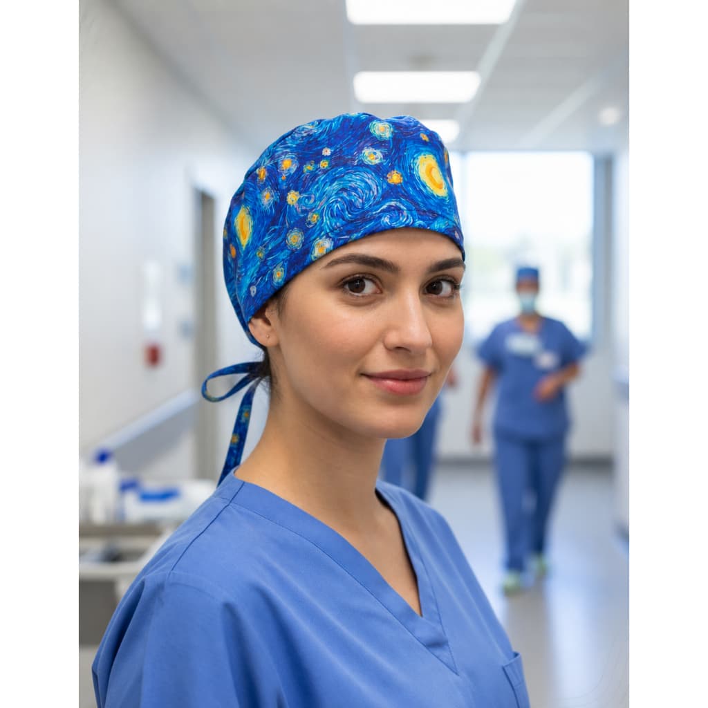 Gorro Cirúrgico Touca não descartável Hospitalar Van Gogh Noite Estrelada