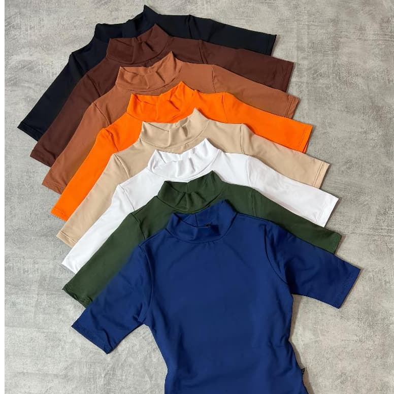 Promoção Blusa Basica Feminina Suplex Gola Alta Segunda Pele Cacharrel Minimalista poliamida sem bojo