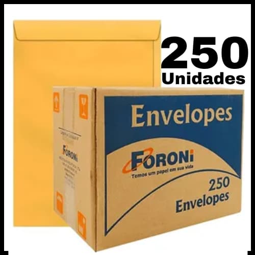 Envelope Kraft Ouro Folha Oficio/a4 24x34cm Var 250 Envelopes