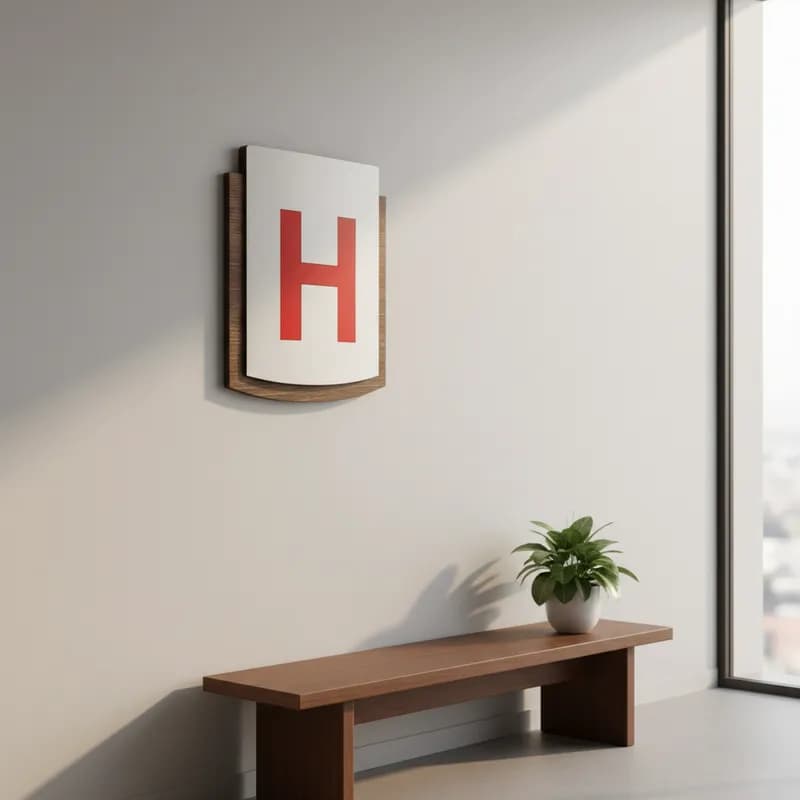 Placa de Sinalização  Identificação Hidrante MDF Alto Relevo 15x13cm Para Porta