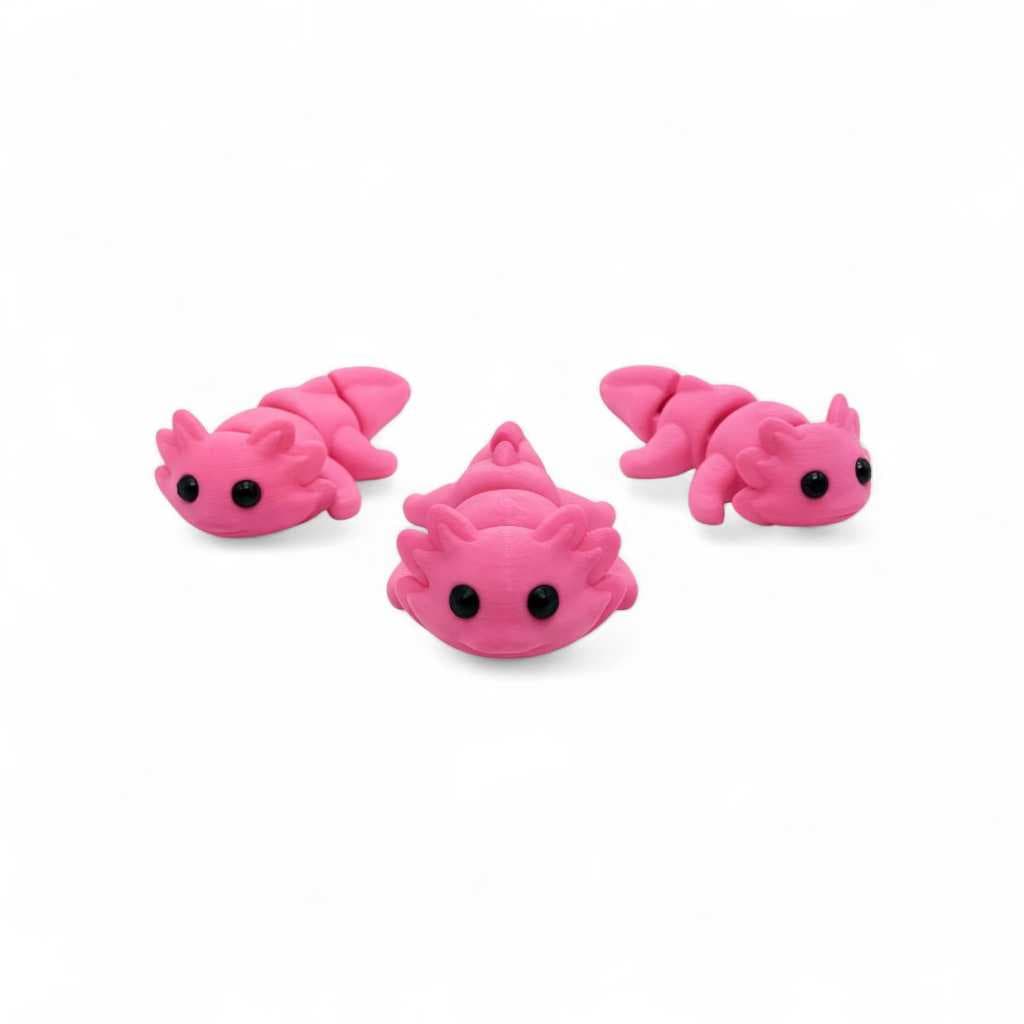 Chaveiro Axolote Rosa Articulado 3D | Fofo e Flexível