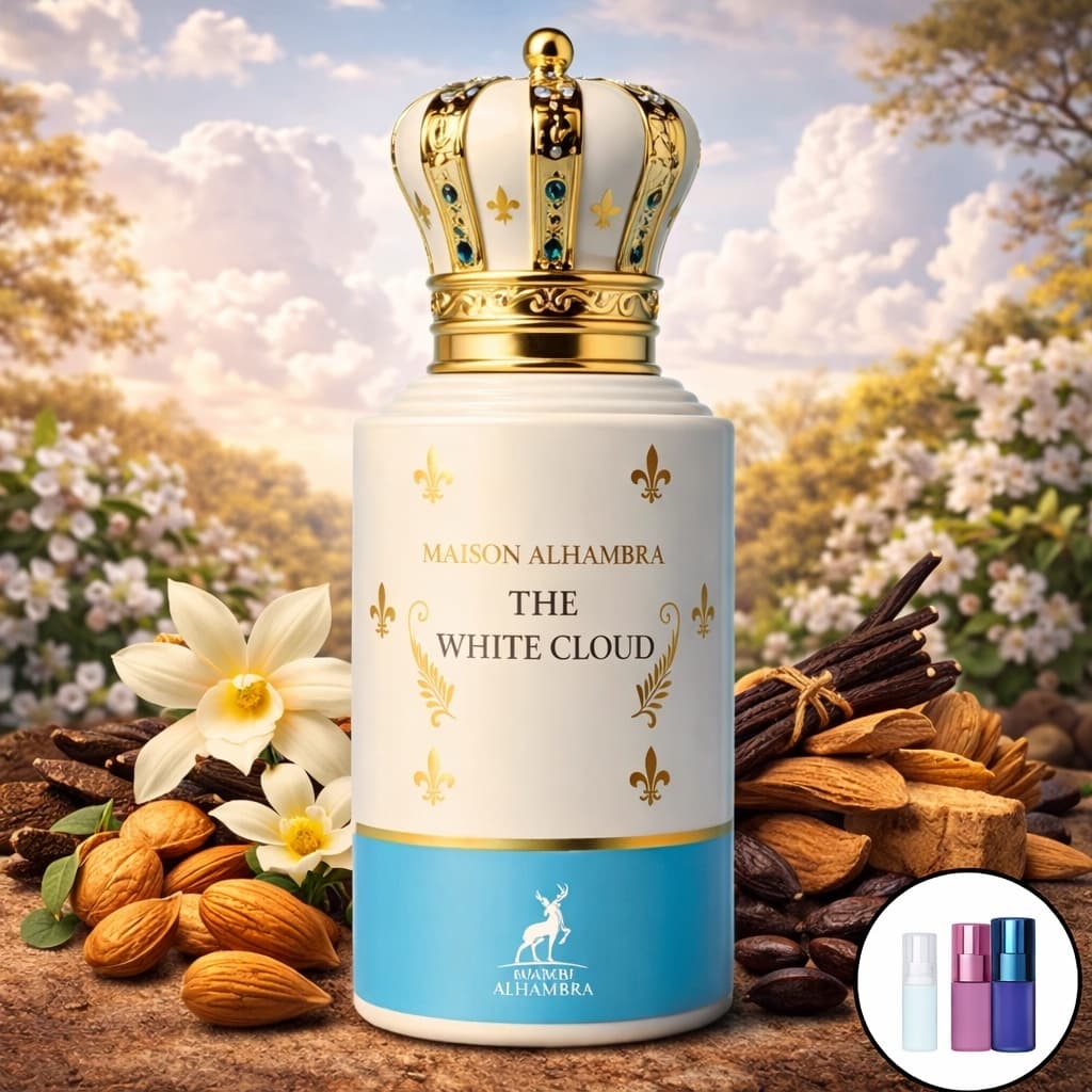 Perfume The White Cloud - Maison Alhambra - GOURMAND DOCURA CREMOSIDADE SOFISTICAÇÃO -CHEIRO LEITE CONDENSADO REQUINTADO