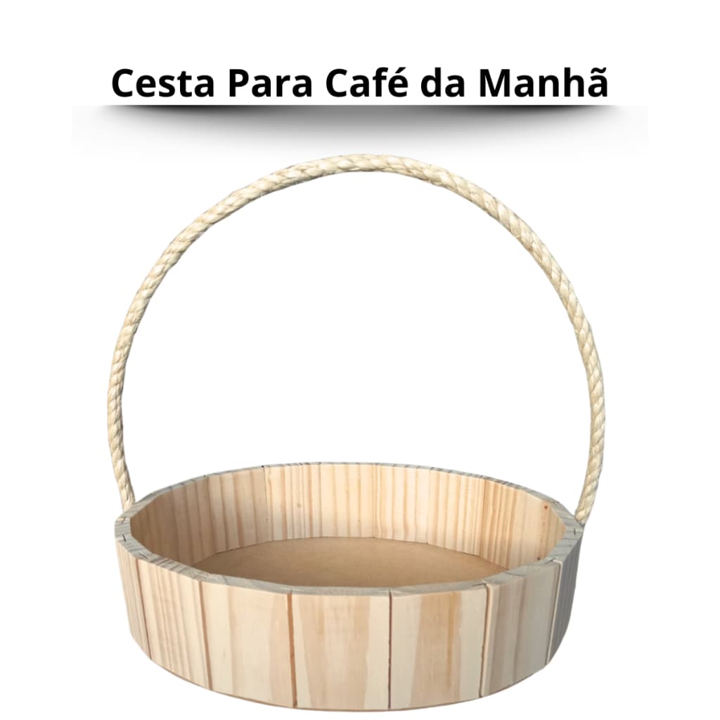 Cesta Grande de Madeira Oval Para Café da Manhã, Chocolates ou Presentes Especiais