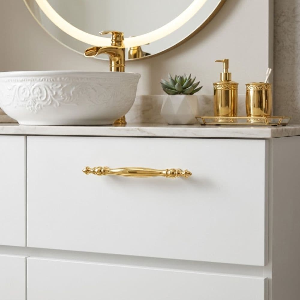 Kit 8 Puxador em Metal Zamac Alça Para Móveis Gavetas Armários Decoração Moderna Colonial e Vintage