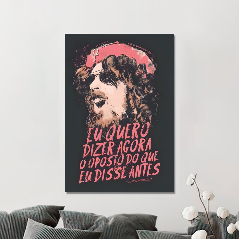 Quadro Decorativo Rock Raul Seixas MDF 3mm Adesivo Vinil Quadro De Parede Raul Cantor