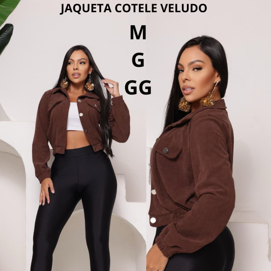 Jaqueta Feminina Cotele Veludo Elegante Casual Super Estilosa  para inverno