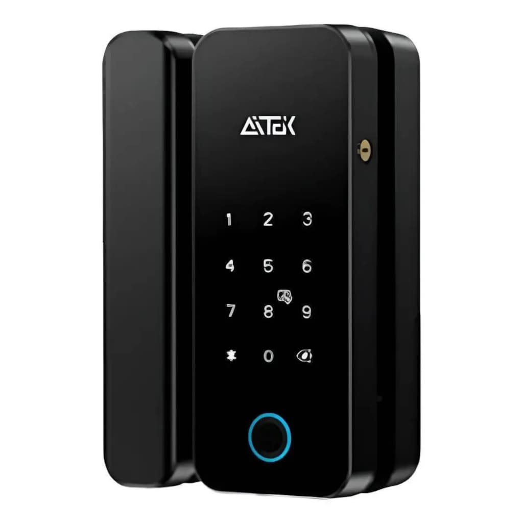 Fechadura Digital Biométrica Sigma FE20 AITEK Preto Porta de Vidro