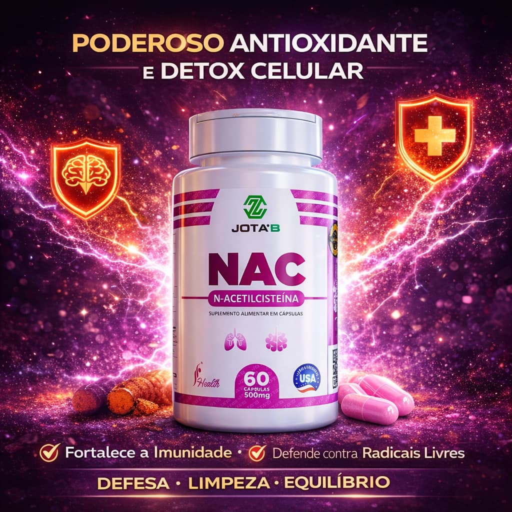 NAC N-Acetilcisteína 600mg – Suplemento Antioxidante – Nacetilcisteina N Acetil Cisteina