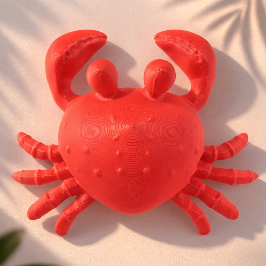 Caranguejo Decorativo 22cm Parede Bancada Escultura Moderna Criativa Animais Marinhos Casa de Praia