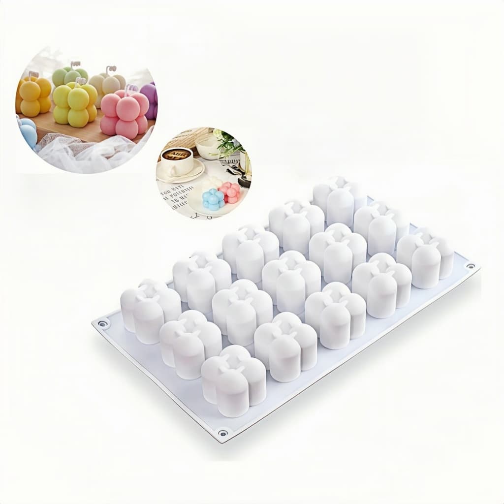 Forma Silicone Vela Bubble 15 Cavidades Artesanato Luxo Branco