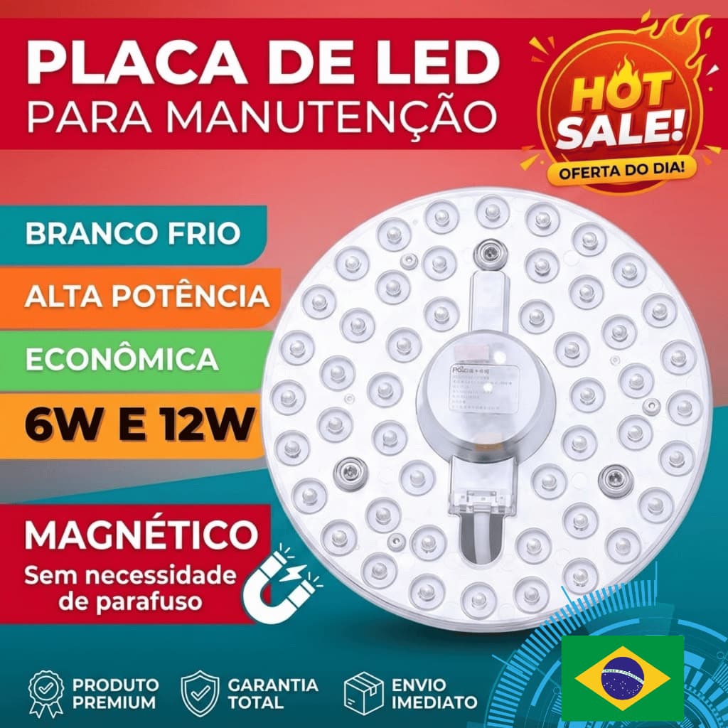 Placa de Painel LED Redonda XLX Plafon Bivolt Manutenção Econômica luminária pendente teto
