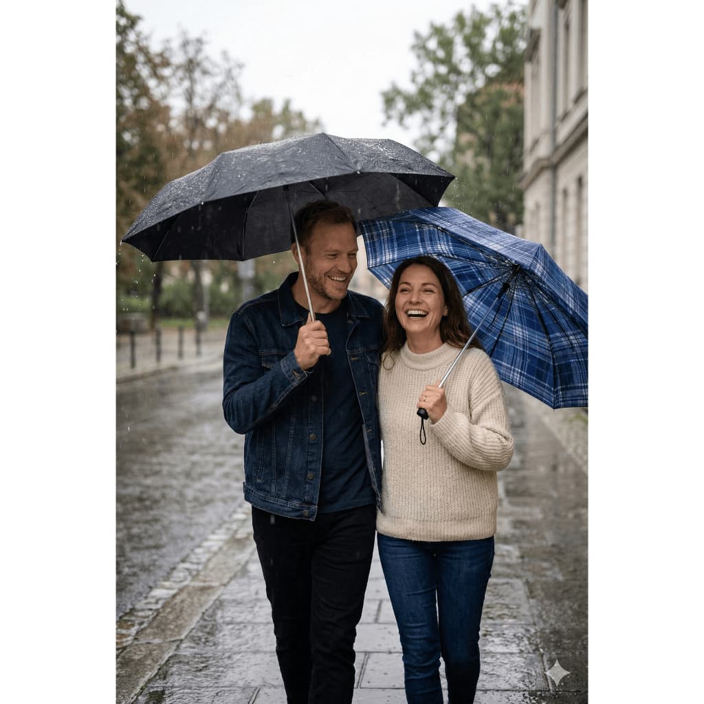 Guarda Chuva Sombrinha Dobrável Portátil Preto Compacto Bolsa Mochila Viagem Chuva