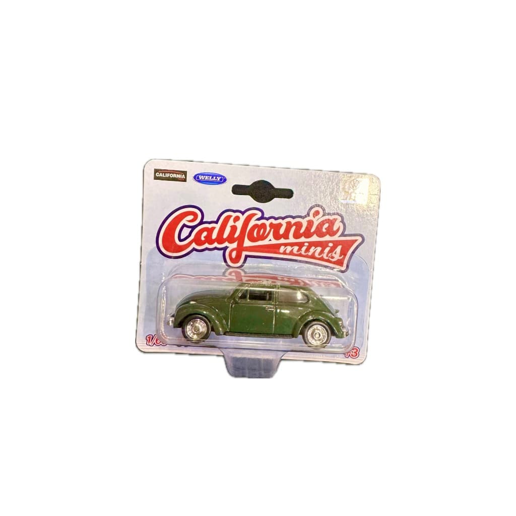 Veículo em Miniatura California Minis Volkswagen Fusca Verde 1:64