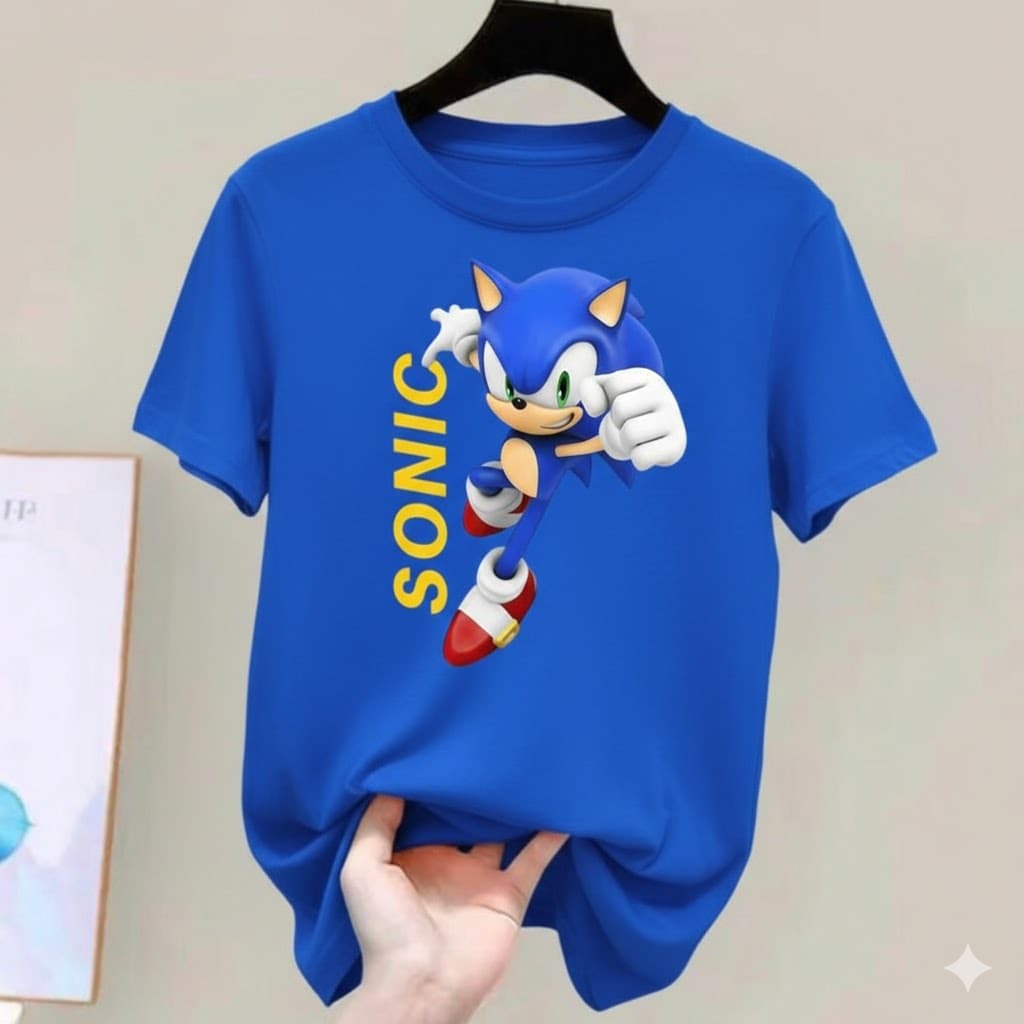 Sonic Camiseta Infantil Algodão Premium Juvenil Manga Curta