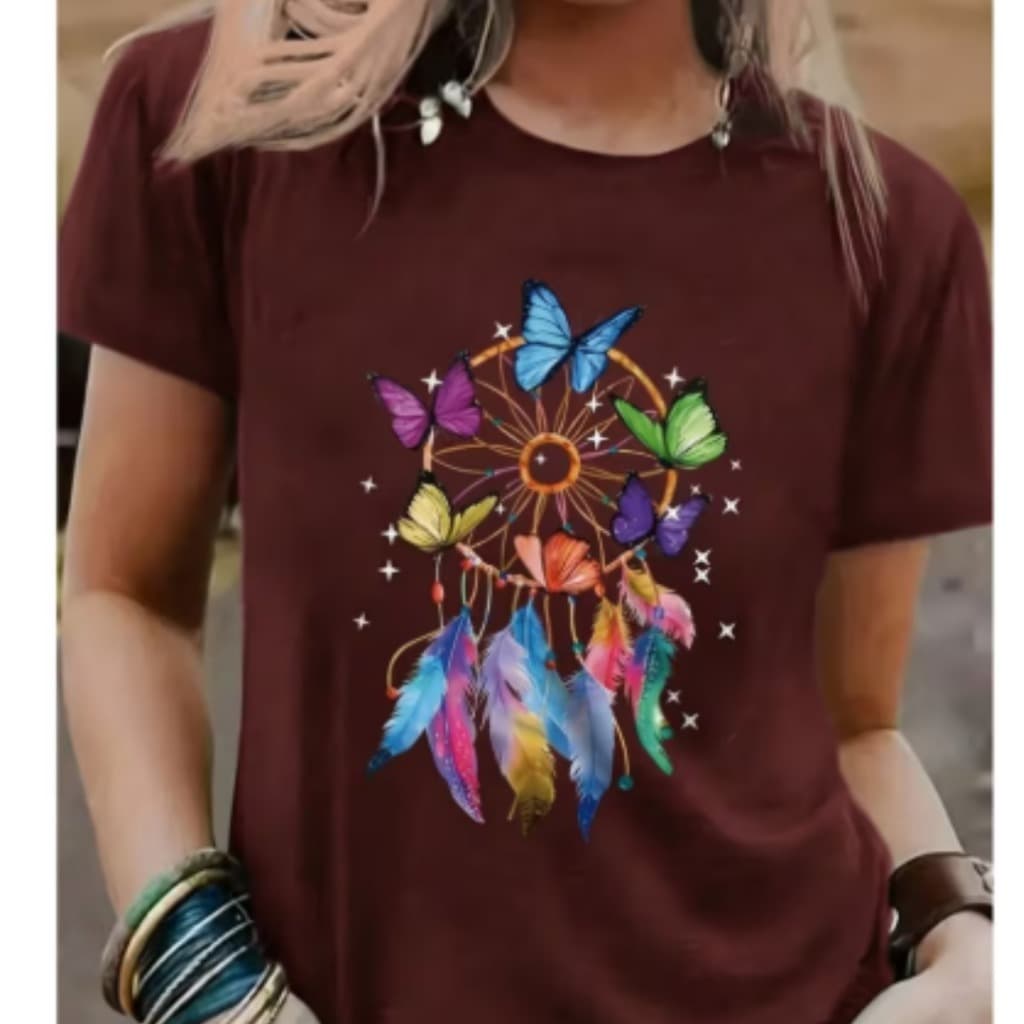 Camisa Feminina camiseta 100% algodão Gola Redonda Manga Curta modelo feminino moda verão