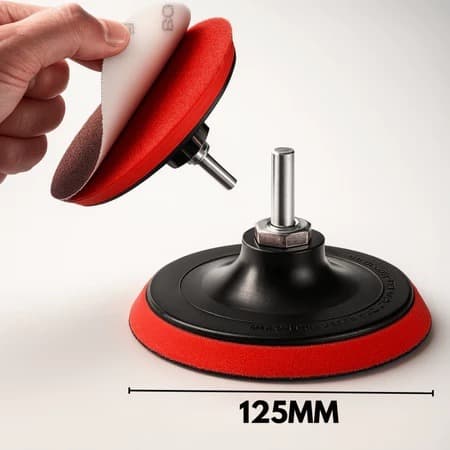 Base Suporte De Disco De Lixa Com Velcro 125mm X M14 Multiuso (Esmerilhadeira e Furadeira)