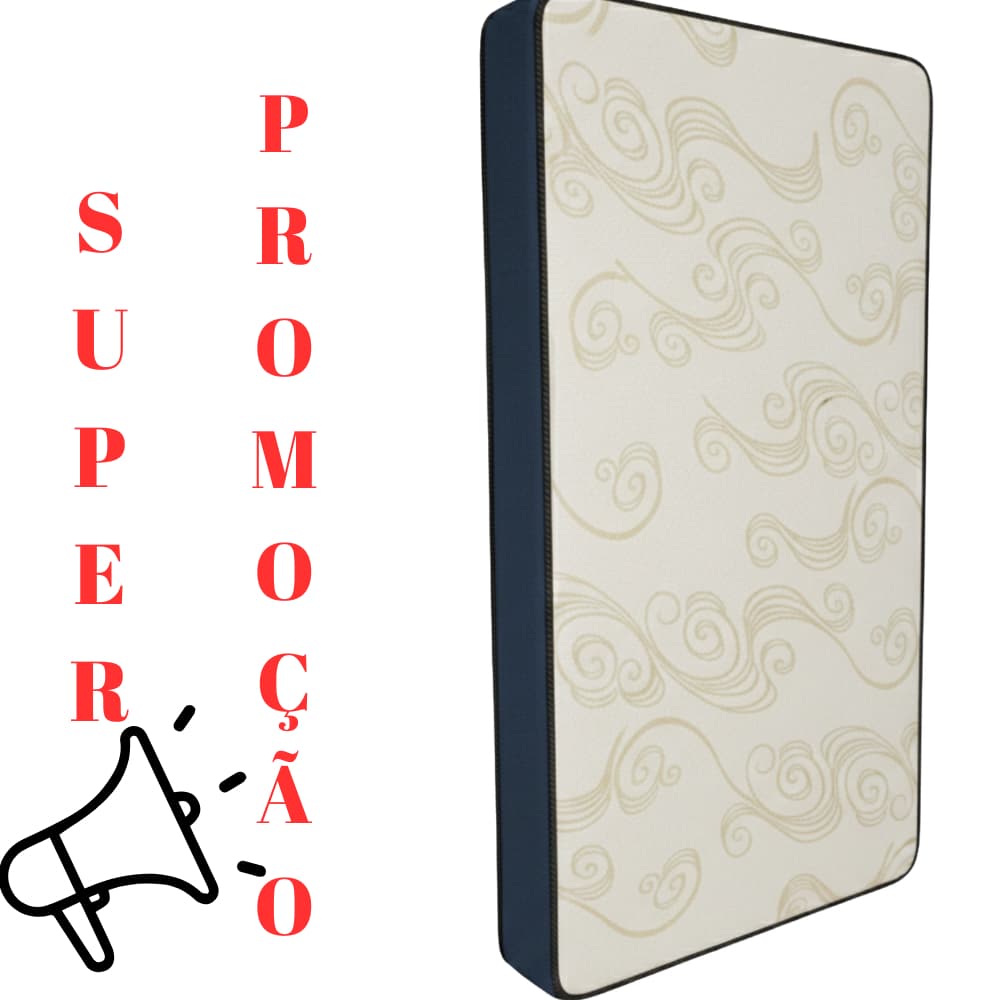 Colchão Solteiro D33 Bege 88x188x17cm Espuma de Alta Qualidade e Suporte Ideal Para Coluna Promoção.