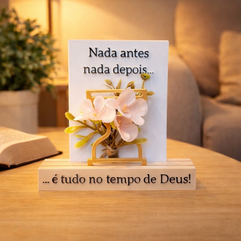 Enfeite Decorativo É Tudo no Tempo de Deus Presente Criativo Minimalista Religioso Casamento