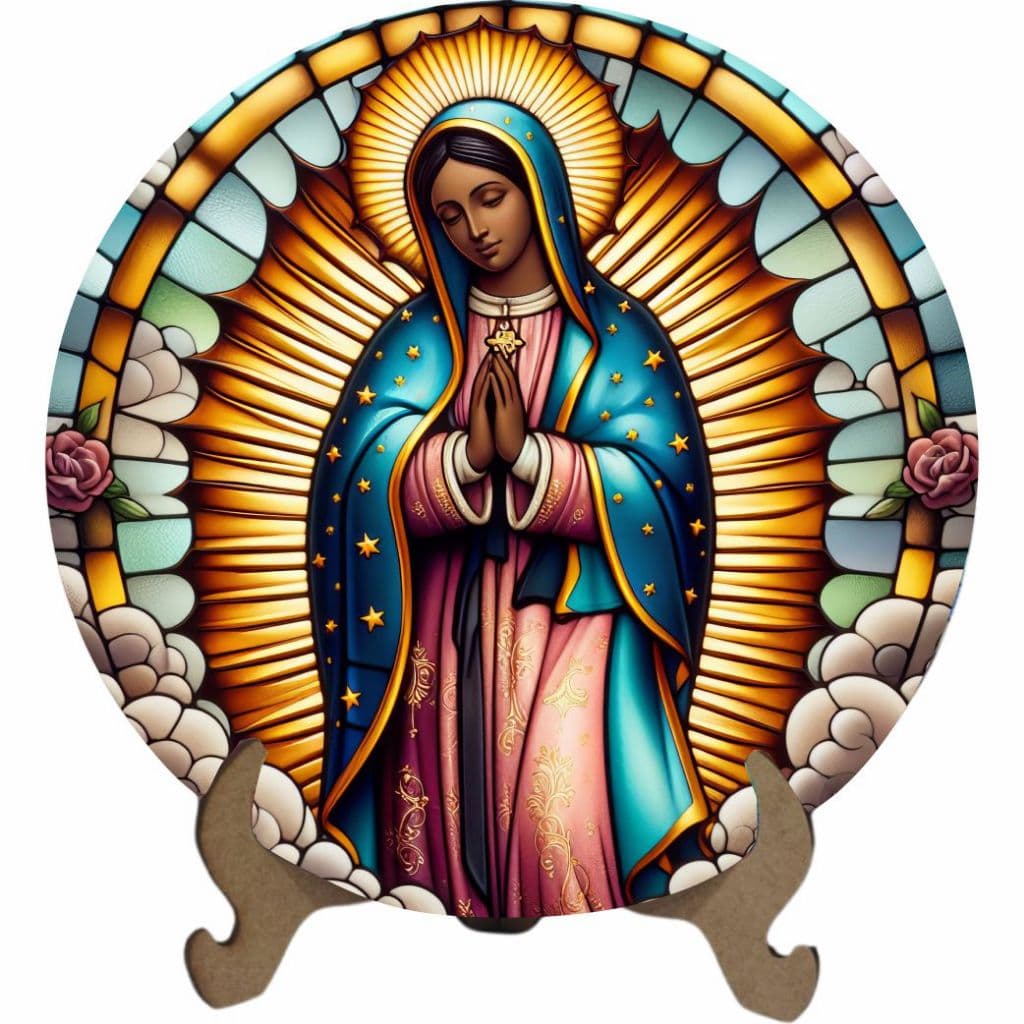 Mandala Nossa Senhora de Guadalupe - Arte Estilo Vitral