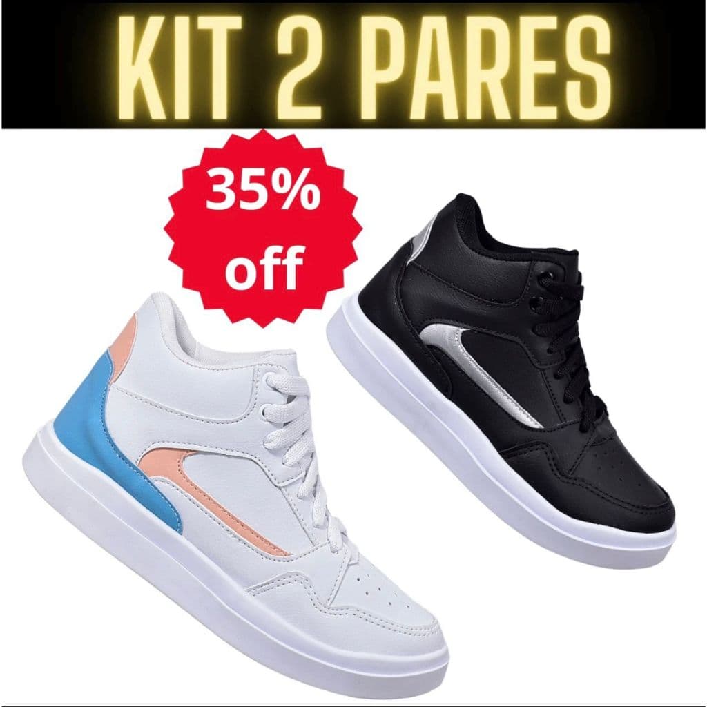 KIt 2 Pares Botinha Femenina Fitness Academia Casual Promoção Envio Rapido