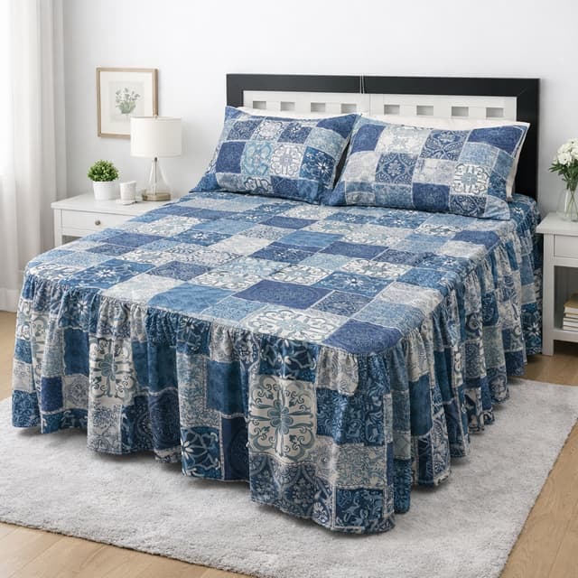 Kit 2 Colchas Casal Padrão Matelada Com Linha 2,45x2,50m Cama Box Várias Estampas