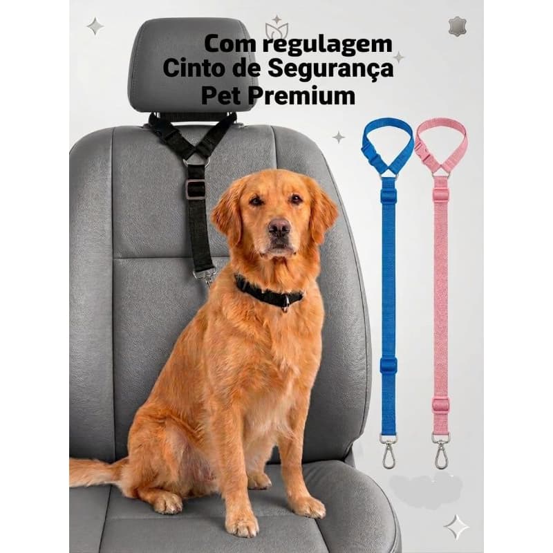 CINTO VEICULAR PARA CACHORRO GRANDE E DE PEQUENO PORTE
