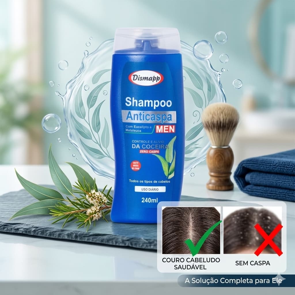 Shampoo Anticaspa com Controle da Coceira 240ml Dismapp